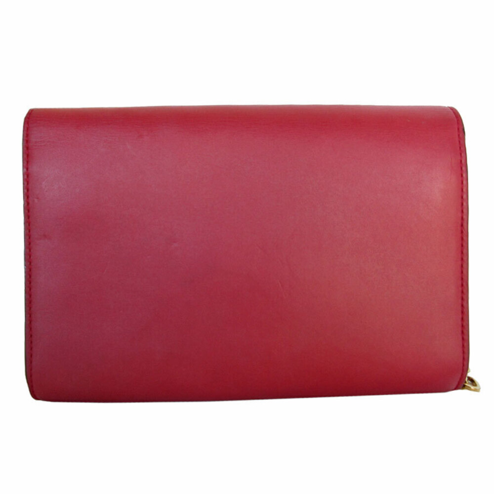 Louis Vuitton Shoulder Chain Shoulder Bag Louise Red Bag Leather